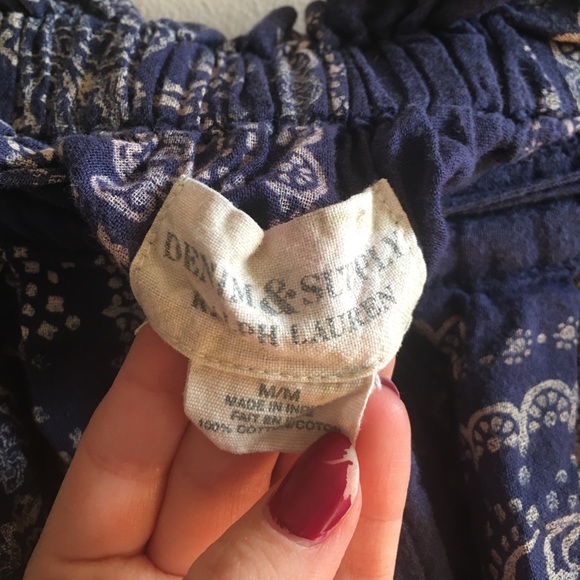 Blue drawstring skirt / beach coverup - Picture 3 of 3